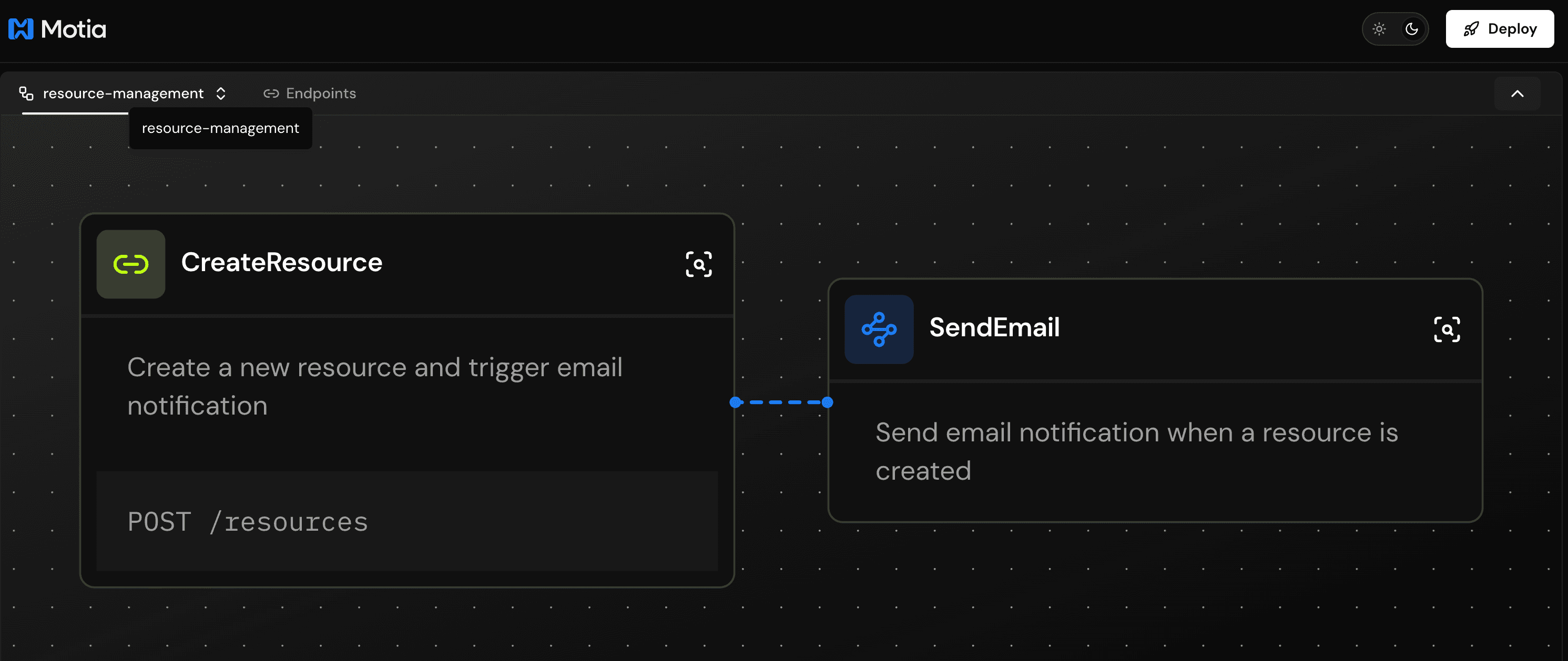 Flow dropdown in iii development console