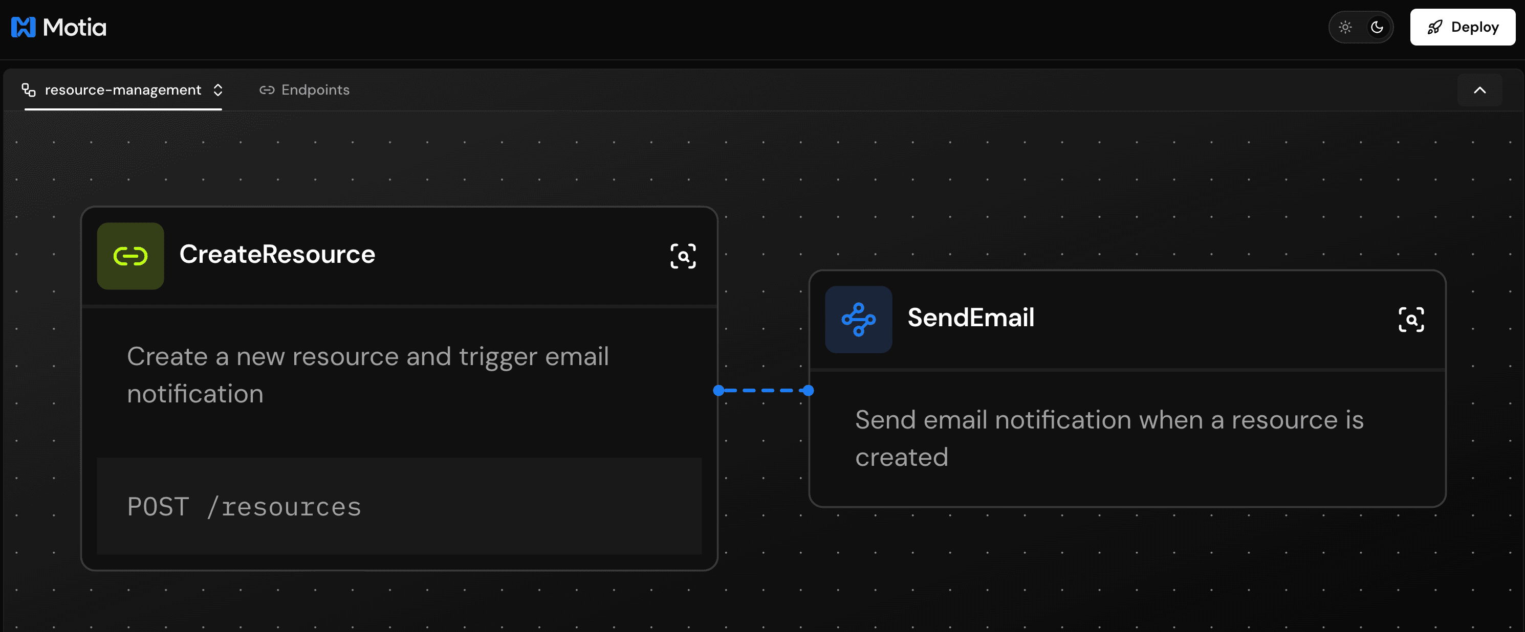 HTTP and Queue Steps connected in a flow